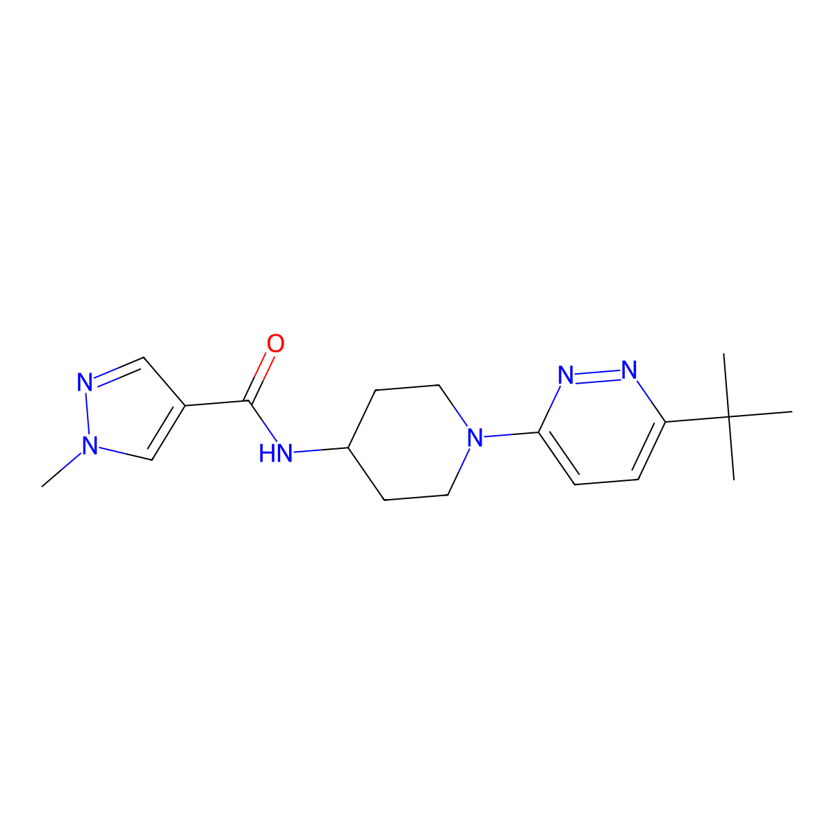 N-[1-(6-tert-butylpyridazin-3-yl)piperidin-4-yl]-1-methyl-1H-pyrazole-4-carboxamide molecular structure, CAS 3054622-71-5