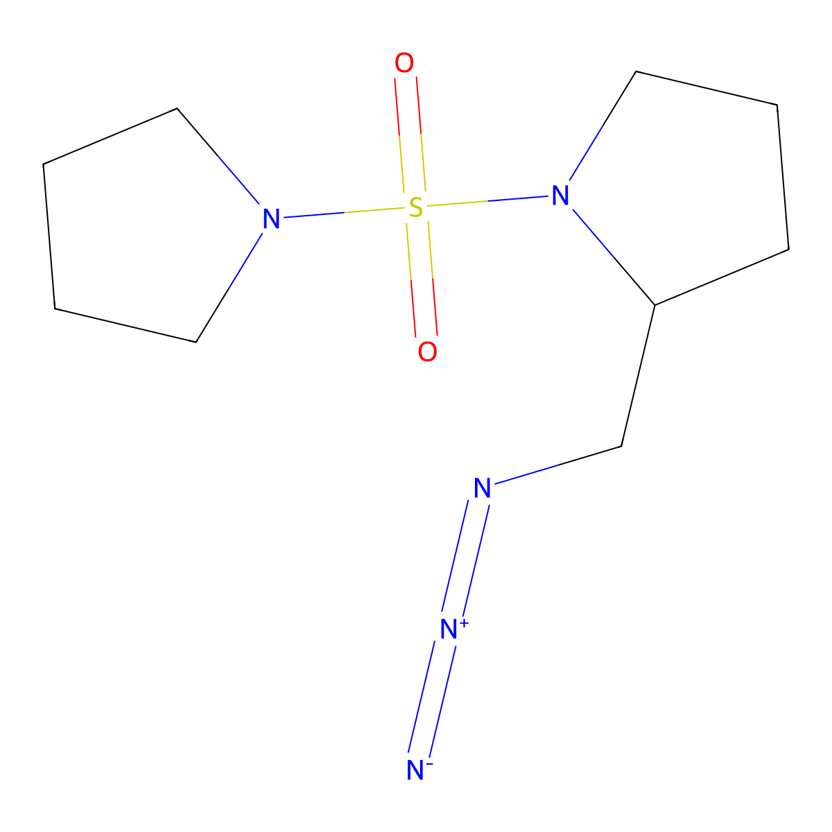 2-(Azidomethyl)-1-(pyrrolidine-1-sulfonyl)pyrrolidine molecular structure, CAS 3054622-91-9