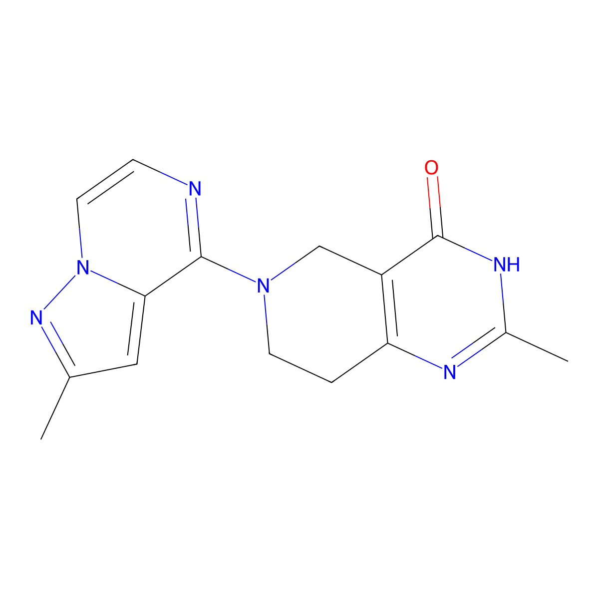 2-methyl-6-{2-methylpyrazolo[1,5-a]pyrazin-4-yl}-3H,4H,5H,6H,7H,8H-pyrido[4,3-d]pyrimidin-4-one molecular structure, CAS 3054622-92-0