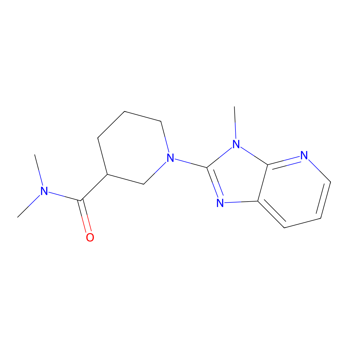N,N-dimethyl-1-{3-methyl-3H-imidazo[4,5-b]pyridin-2-yl}piperidine-3-carboxamide molecular structure, CAS 3054622-95-3