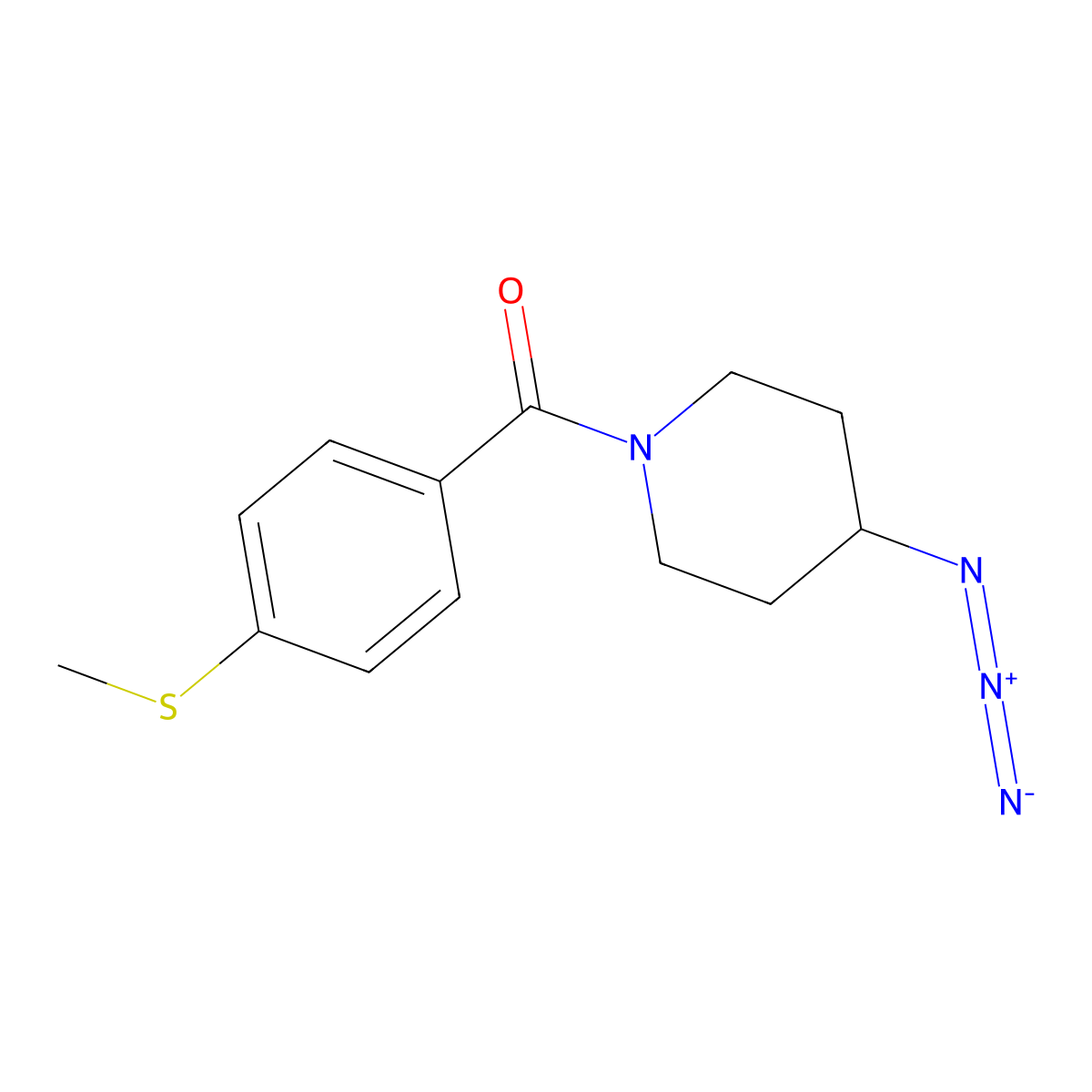 4-Azido-1-[4-(methylsulfanyl)benzoyl]piperidine molecular structure, CAS 3054623-06-9
