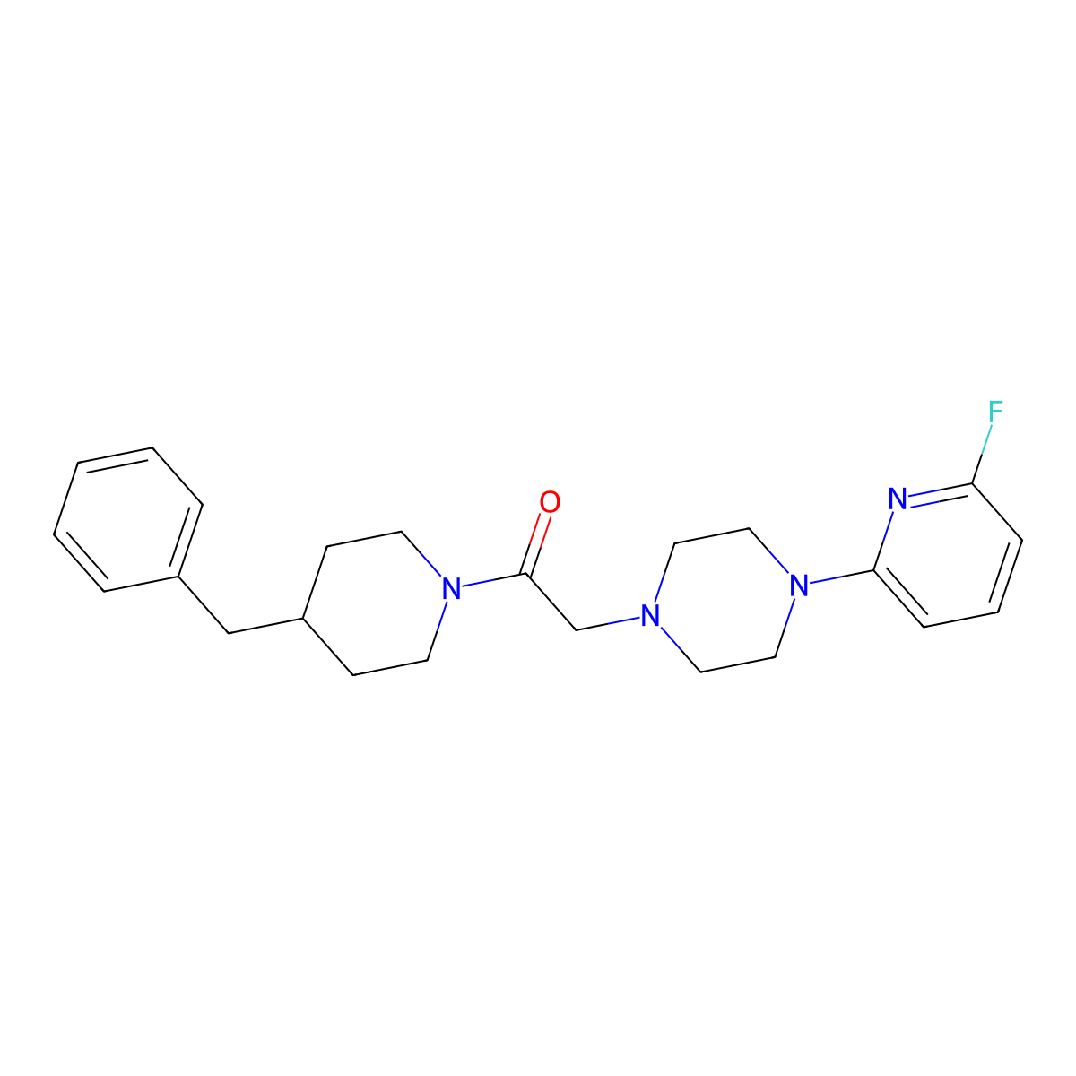 1-(4-Benzylpiperidin-1-yl)-2-[4-(6-fluoropyridin-2-yl)piperazin-1-yl]ethan-1-one molecular structure, CAS 3054623-20-7