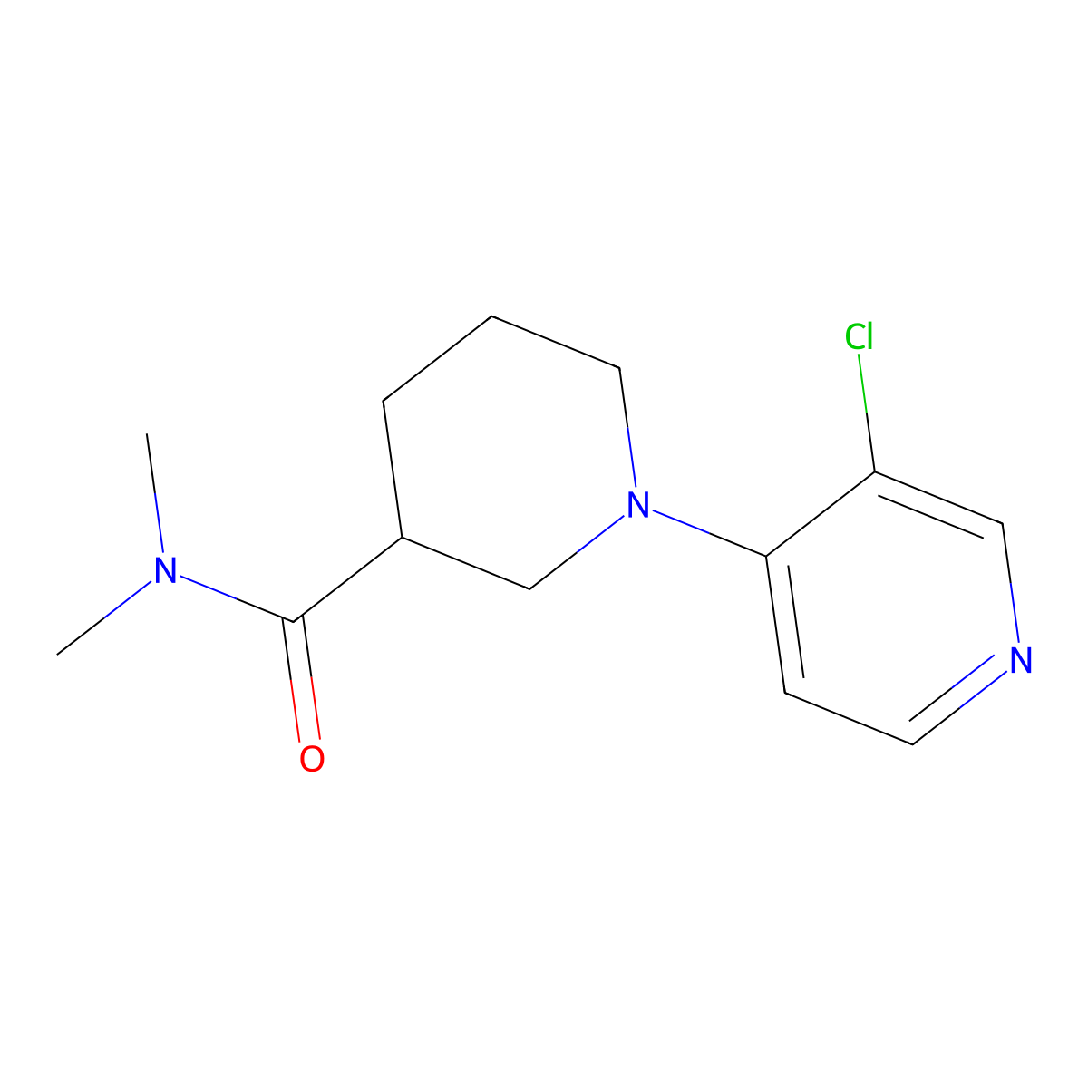 1-(3-chloropyridin-4-yl)-N,N-dimethylpiperidine-3-carboxamide molecular structure, CAS 3054623-41-2