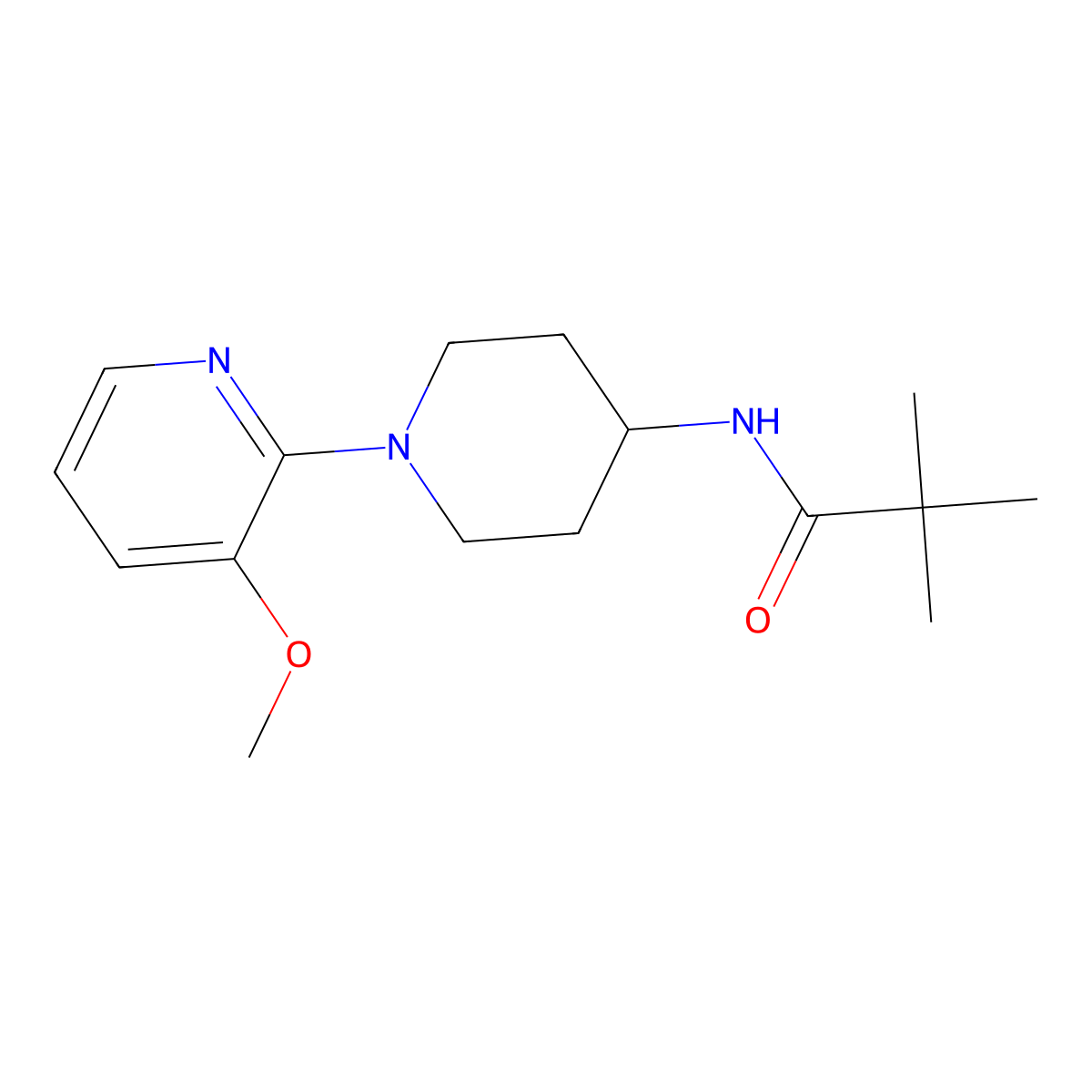 N-[1-(3-methoxypyridin-2-yl)piperidin-4-yl]-2,2-dimethylpropanamide molecular structure, CAS 3054623-42-3