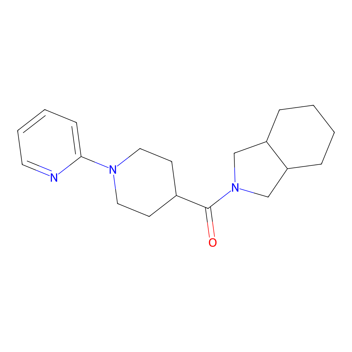 2-[1-(pyridin-2-yl)piperidine-4-carbonyl]-octahydro-1H-isoindole molecular structure, CAS 3054623-66-1
