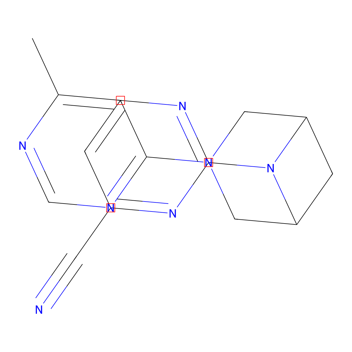 2-[3-(6-Methylpyrimidin-4-yl)-3,6-diazabicyclo[3.1.1]heptan-6-yl]pyrimidine-4-carbonitrile molecular structure, CAS 3054623-68-3