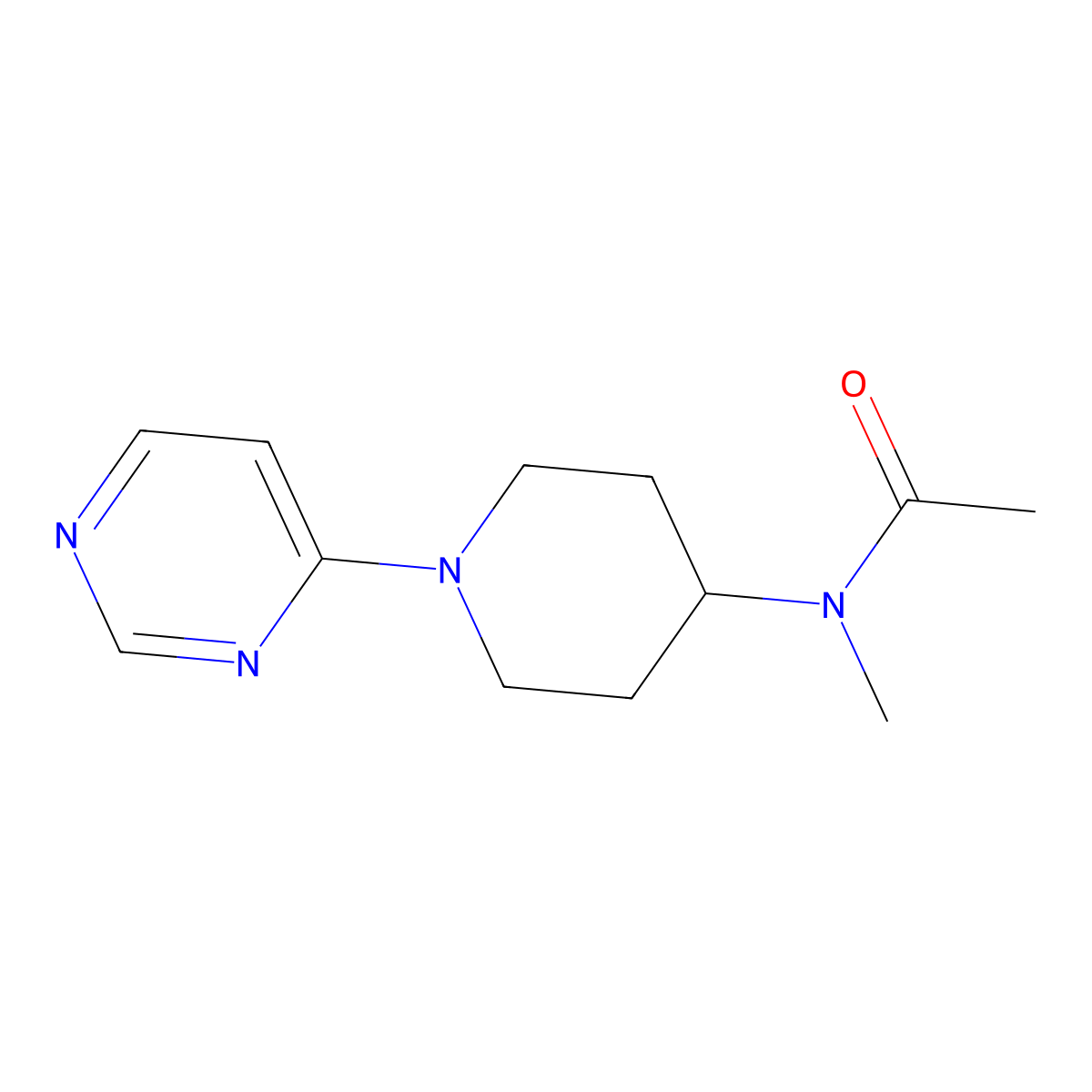 N-methyl-N-[1-(pyrimidin-4-yl)piperidin-4-yl]acetamide molecular structure, CAS 3054623-78-5