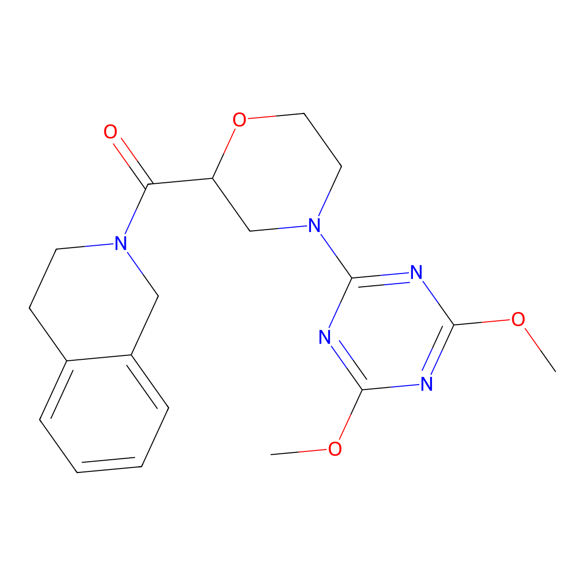 2-[4-(4,6-Dimethoxy-1,3,5-triazin-2-yl)morpholine-2-carbonyl]-1,2,3,4-tetrahydroisoquinoline molecular structure, CAS 3054623-86-5