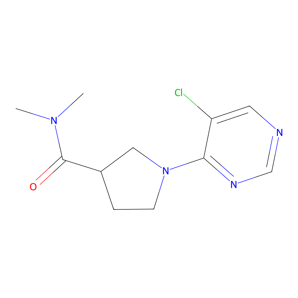 1-(5-chloropyrimidin-4-yl)-N,N-dimethylpyrrolidine-3-carboxamide molecular structure, CAS 3054623-87-6