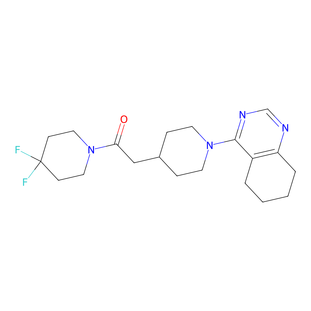 1-(4,4-Difluoropiperidin-1-yl)-2-[1-(5,6,7,8-tetrahydroquinazolin-4-yl)piperidin-4-yl]ethan-1-one molecular structure, CAS 3054623-98-9
