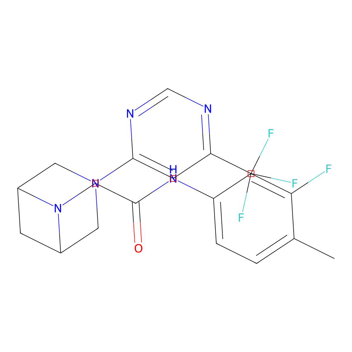 N-(3-fluoro-4-methylphenyl)-2-{3-[6-(trifluoromethyl)pyrimidin-4-yl]-3,6-diazabicyclo[3.1.1]heptan-6-yl}acetamide molecular structure, CAS 3054624-03-9