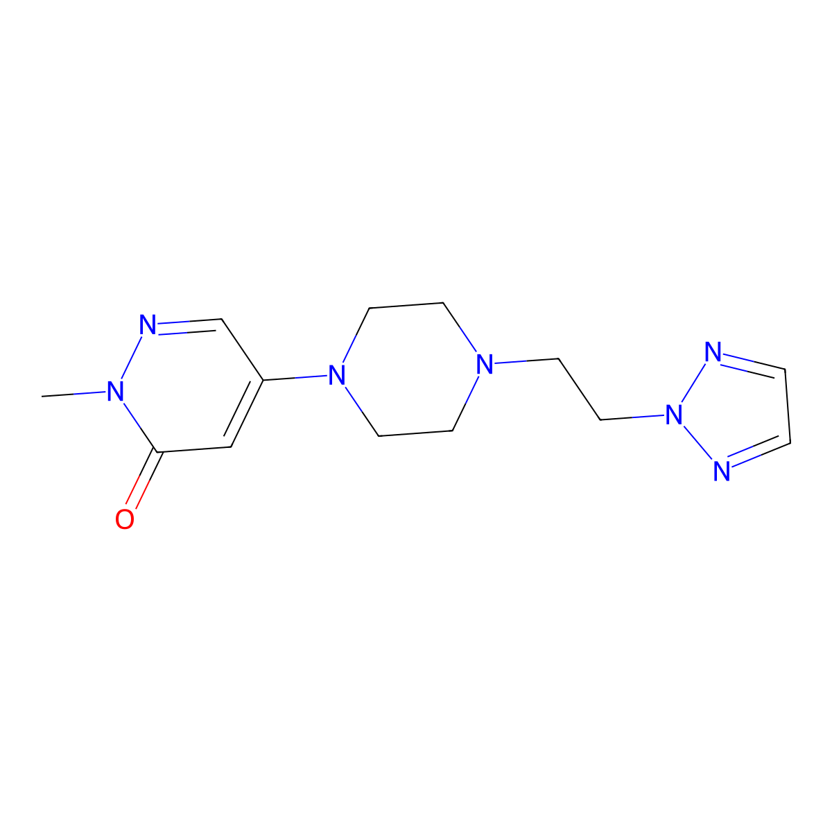 2-methyl-5-{4-[2-(2H-1,2,3-triazol-2-yl)ethyl]piperazin-1-yl}-2,3-dihydropyridazin-3-one molecular structure, CAS 3054624-08-4