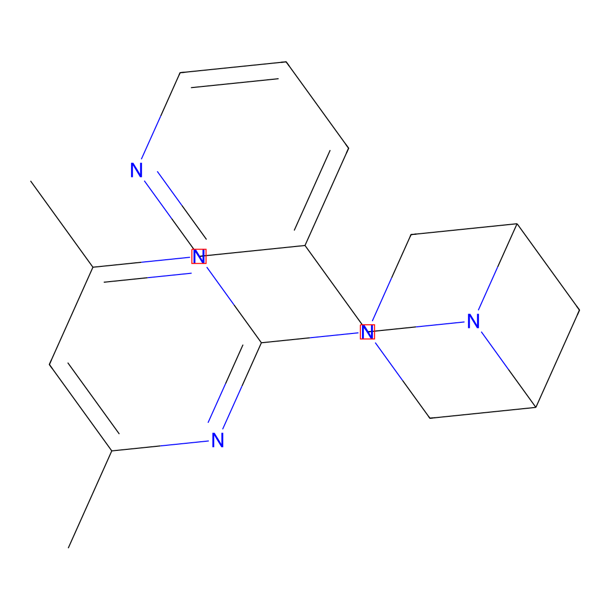 3-(4,6-Dimethylpyrimidin-2-yl)-6-[(pyridin-3-yl)methyl]-3,6-diazabicyclo[3.1.1]heptane molecular structure, CAS 3054624-17-5