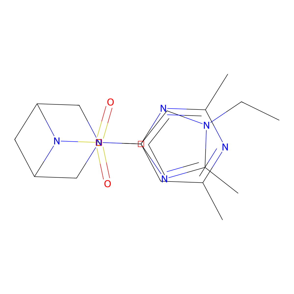3-(2,6-dimethylpyrimidin-4-yl)-6-[(1-ethyl-2-methyl-1H-imidazol-4-yl)sulfonyl]-3,6-diazabicyclo[3.1.1]heptane molecular structure, CAS 3054624-28-8