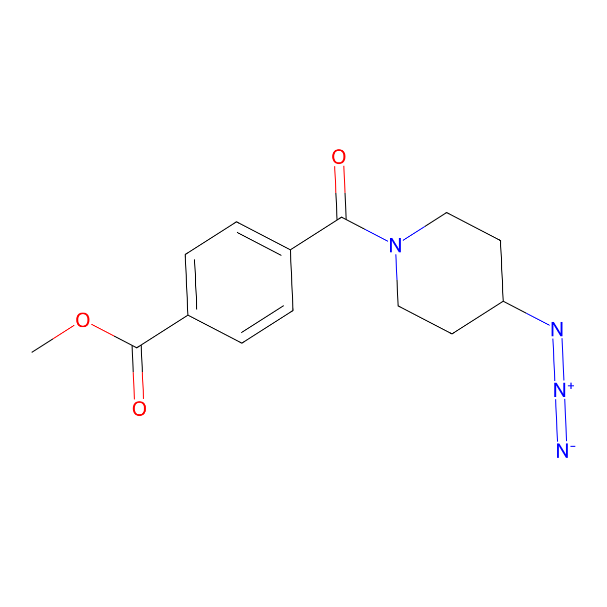 Methyl 4-(4-azidopiperidine-1-carbonyl)benzoate molecular structure, CAS 3054624-39-1