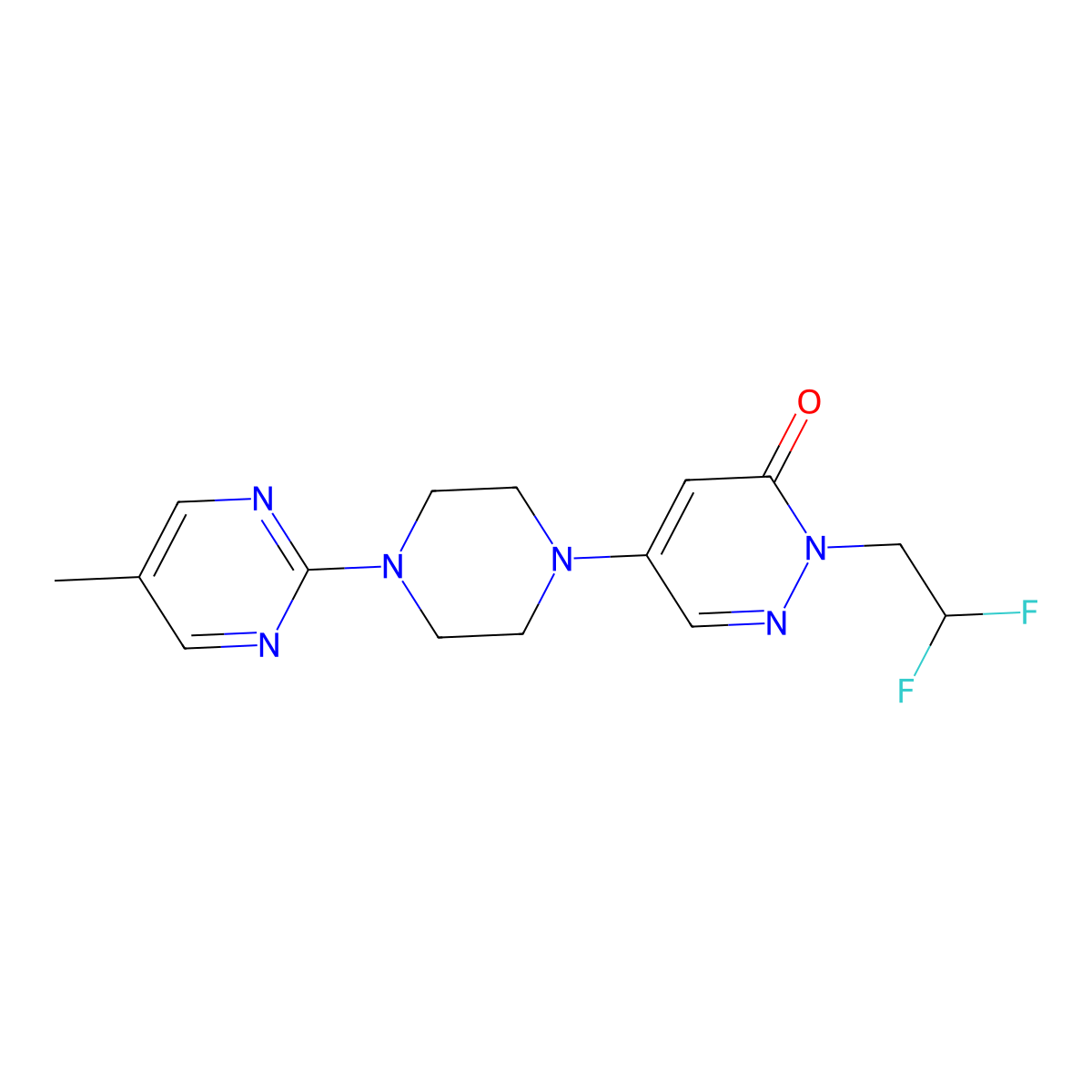 2-(2,2-Difluoroethyl)-5-[4-(5-methylpyrimidin-2-yl)piperazin-1-yl]-2,3-dihydropyridazin-3-one molecular structure, CAS 3054624-45-9