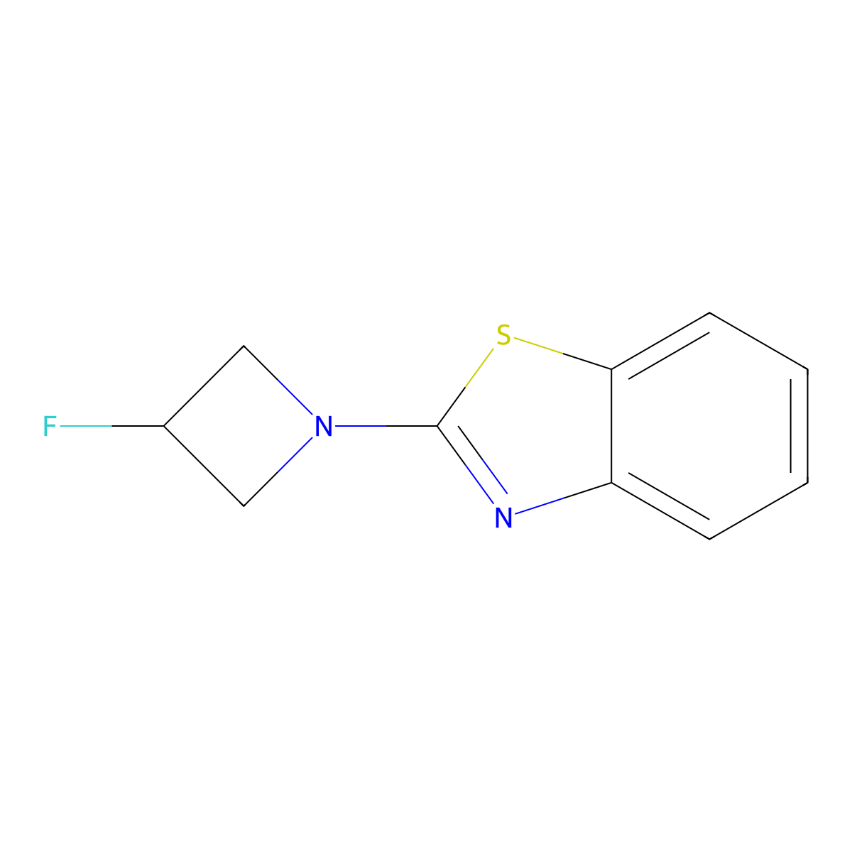 2-(3-Fluoroazetidin-1-yl)-1,3-benzothiazole molecular structure, CAS 3054624-51-7