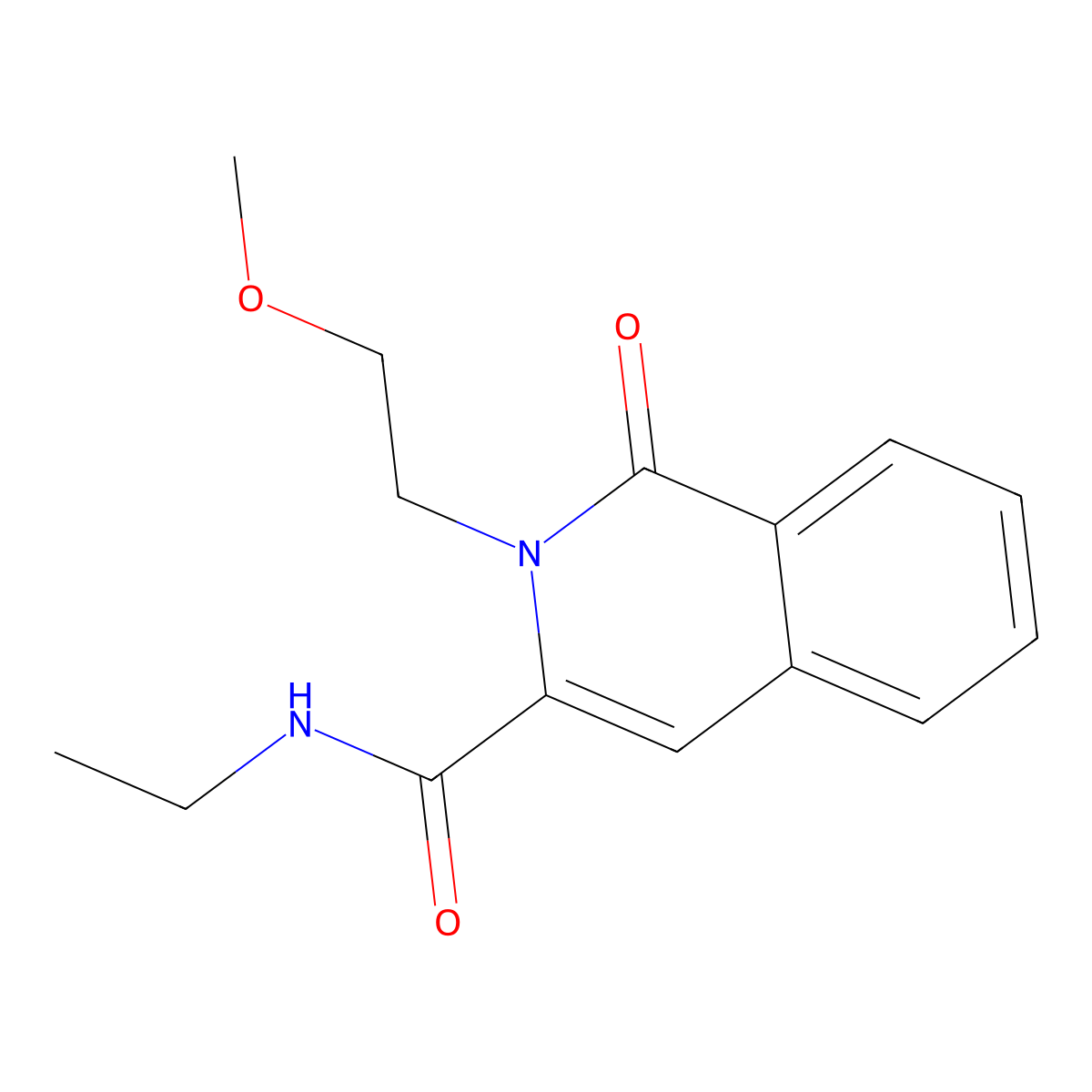 N-ethyl-2-(2-methoxyethyl)-1-oxo-1,2-dihydroisoquinoline-3-carboxamide molecular structure, CAS 3054624-55-1