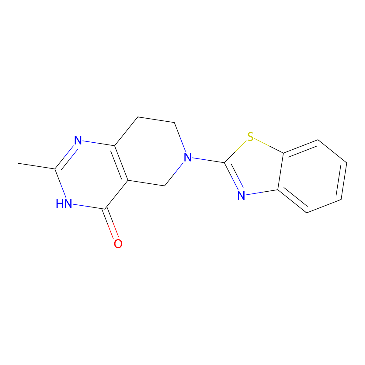 6-(1,3-benzothiazol-2-yl)-2-methyl-3H,4H,5H,6H,7H,8H-pyrido[4,3-d]pyrimidin-4-one molecular structure, CAS 3054624-70-0