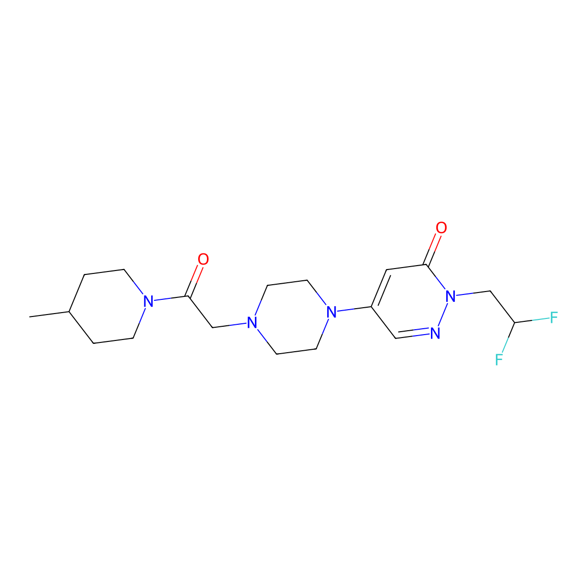 2-(2,2-Difluoroethyl)-5-{4-[2-(4-methylpiperidin-1-yl)-2-oxoethyl]piperazin-1-yl}-2,3-dihydropyridazin-3-one molecular structure, CAS 3054624-77-7