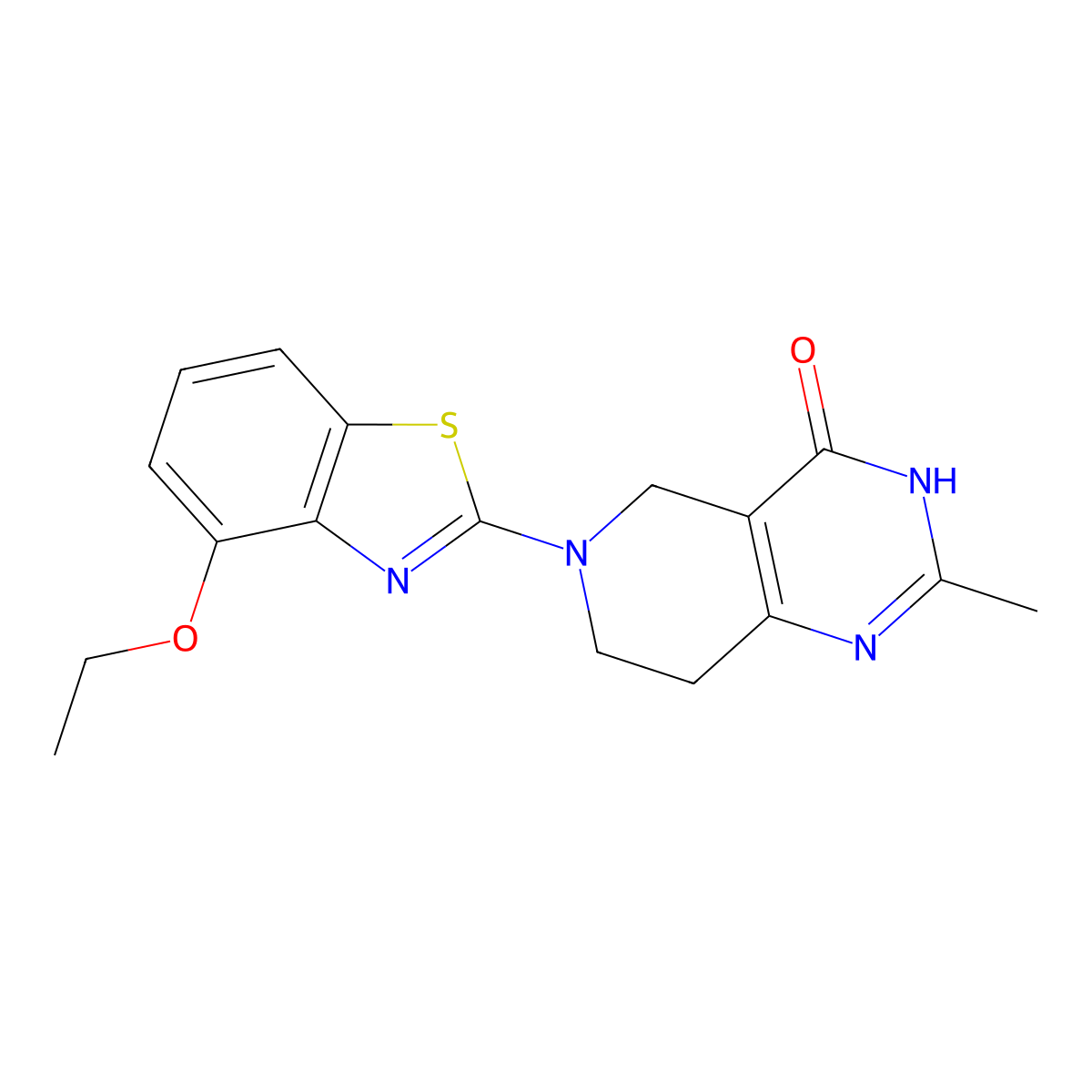 6-(4-ethoxy-1,3-benzothiazol-2-yl)-2-methyl-3H,4H,5H,6H,7H,8H-pyrido[4,3-d]pyrimidin-4-one molecular structure, CAS 3054624-84-6