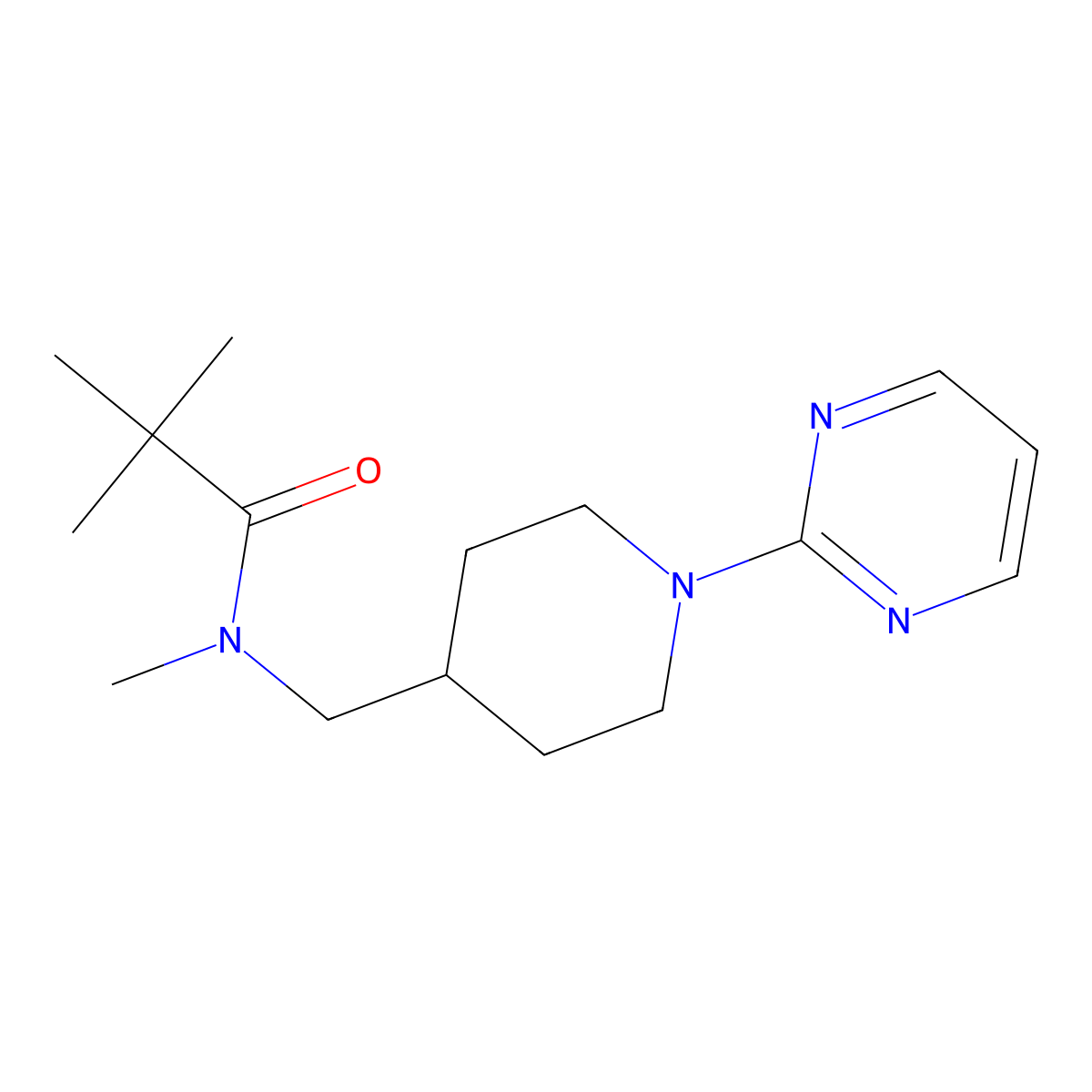 N,2,2-trimethyl-N-{[1-(pyrimidin-2-yl)piperidin-4-yl]methyl}propanamide molecular structure, CAS 3054625-03-2