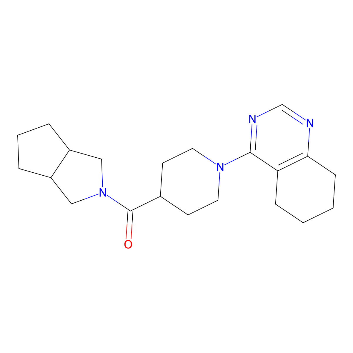 4-(4-{Octahydrocyclopenta[c]pyrrole-2-carbonyl}piperidin-1-yl)-5,6,7,8-tetrahydroquinazoline molecular structure, CAS 3054625-10-1