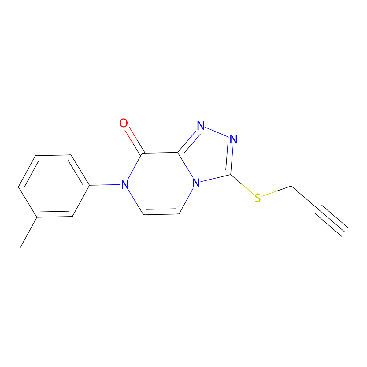 7-(3-methylphenyl)-3-(prop-2-yn-1-ylsulfanyl)-7H,8H-[1,2,4]triazolo[4,3-a]pyrazin-8-one molecular structure, CAS 3054625-30-5