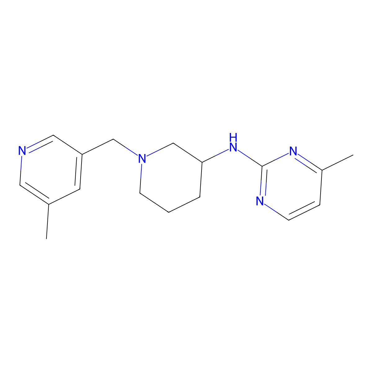 4-methyl-N-{1-[(5-methylpyridin-3-yl)methyl]piperidin-3-yl}pyrimidin-2-amine molecular structure, CAS 3054625-39-4