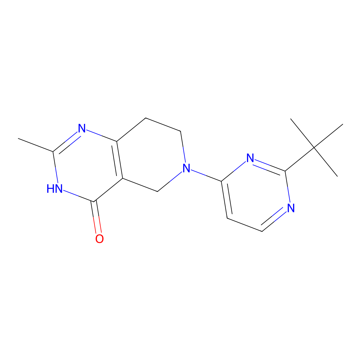 6-(2-tert-butylpyrimidin-4-yl)-2-methyl-3H,4H,5H,6H,7H,8H-pyrido[4,3-d]pyrimidin-4-one molecular structure, CAS 3054625-45-2