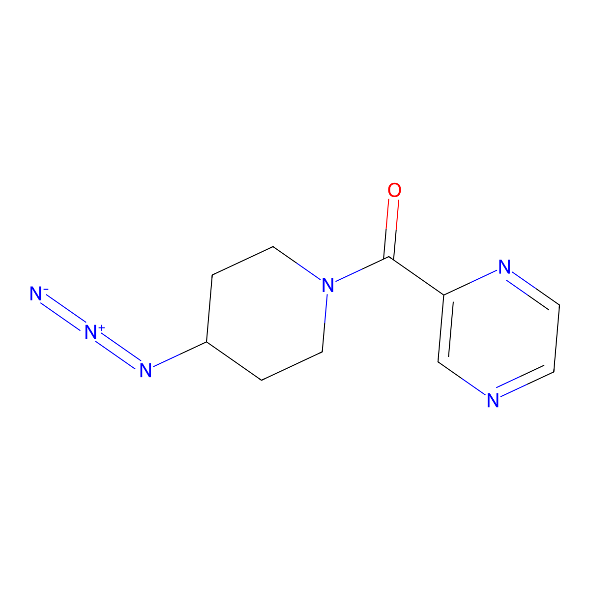 (4-Azidopiperidin-1-yl)-pyrazin-2-ylmethanone molecular structure, CAS 3054625-51-0