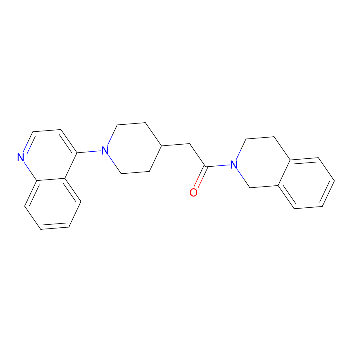 2-[1-(Quinolin-4-yl)piperidin-4-yl]-1-(1,2,3,4-tetrahydroisoquinolin-2-yl)ethan-1-one molecular structure, CAS 3054625-52-1