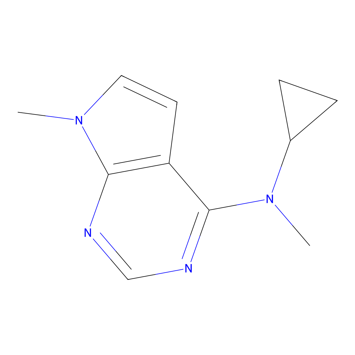 N-cyclopropyl-N,7-dimethyl-7H-pyrrolo[2,3-d]pyrimidin-4-amine molecular structure, CAS 3054625-58-7