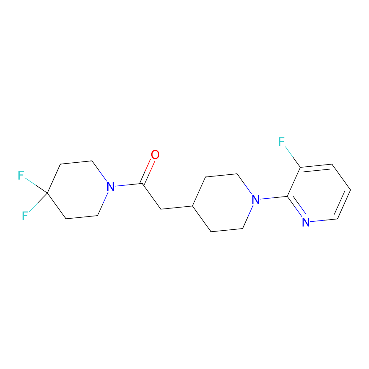 1-(4,4-Difluoropiperidin-1-yl)-2-[1-(3-fluoropyridin-2-yl)piperidin-4-yl]ethan-1-one molecular structure, CAS 3054625-60-1
