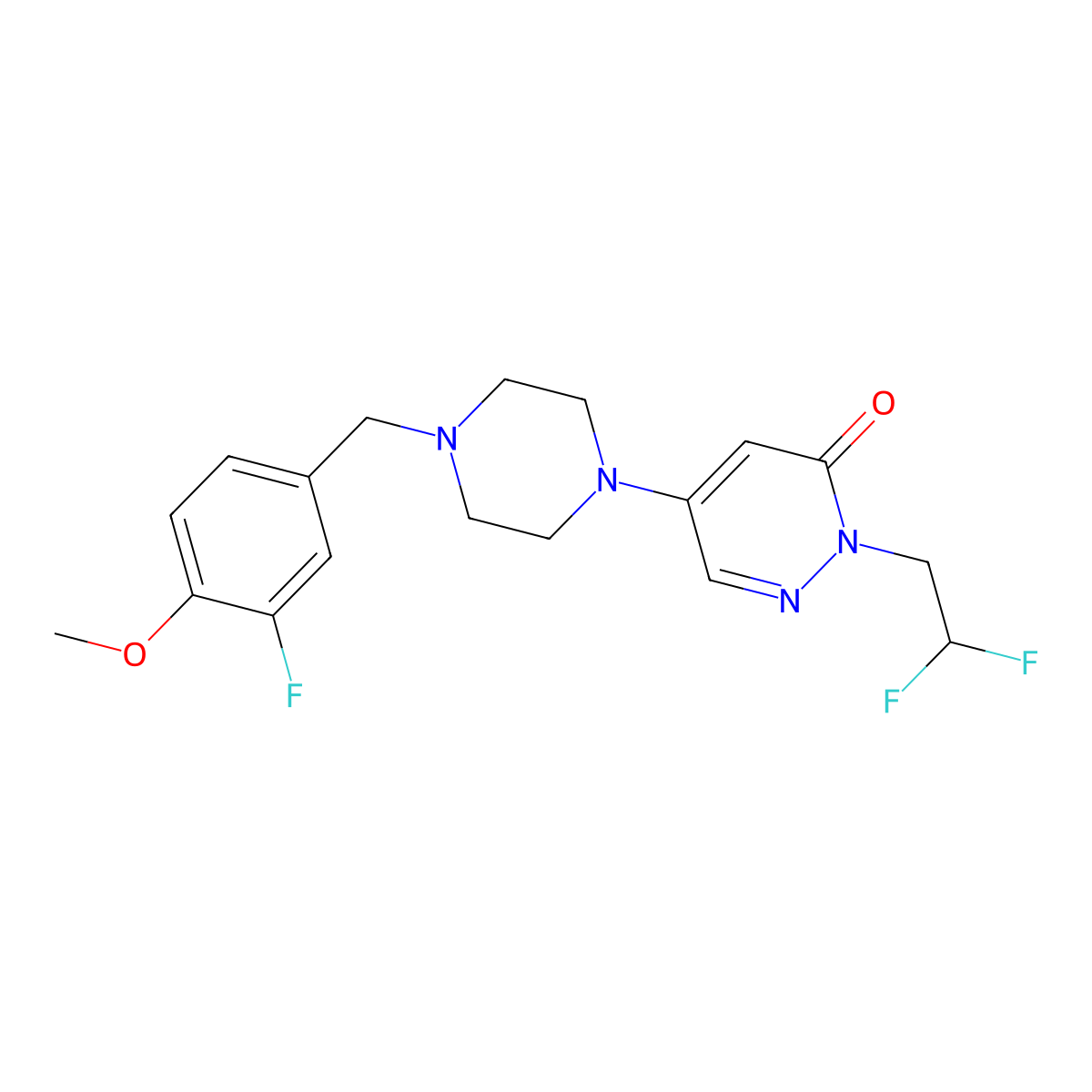 2-(2,2-Difluoroethyl)-5-{4-[(3-fluoro-4-methoxyphenyl)methyl]piperazin-1-yl}-2,3-dihydropyridazin-3-one molecular structure, CAS 3054625-61-2