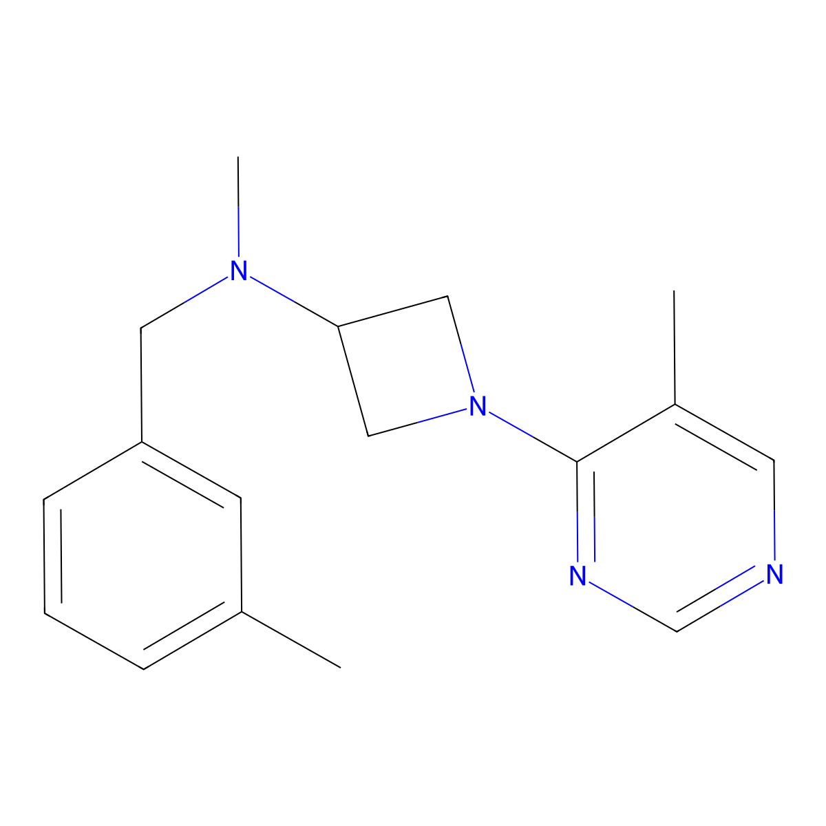 N-methyl-N-[(3-methylphenyl)methyl]-1-(5-methylpyrimidin-4-yl)azetidin-3-amine molecular structure, CAS 3054625-67-8