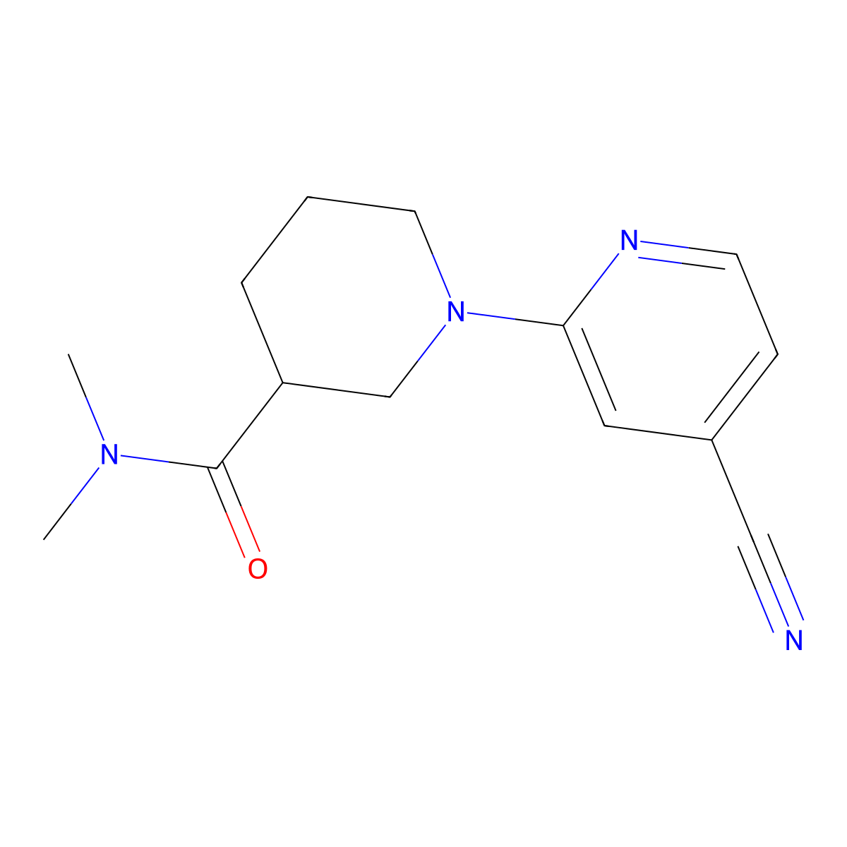 1-(4-cyanopyridin-2-yl)-N,N-dimethylpiperidine-3-carboxamide molecular structure, CAS 3054625-80-5
