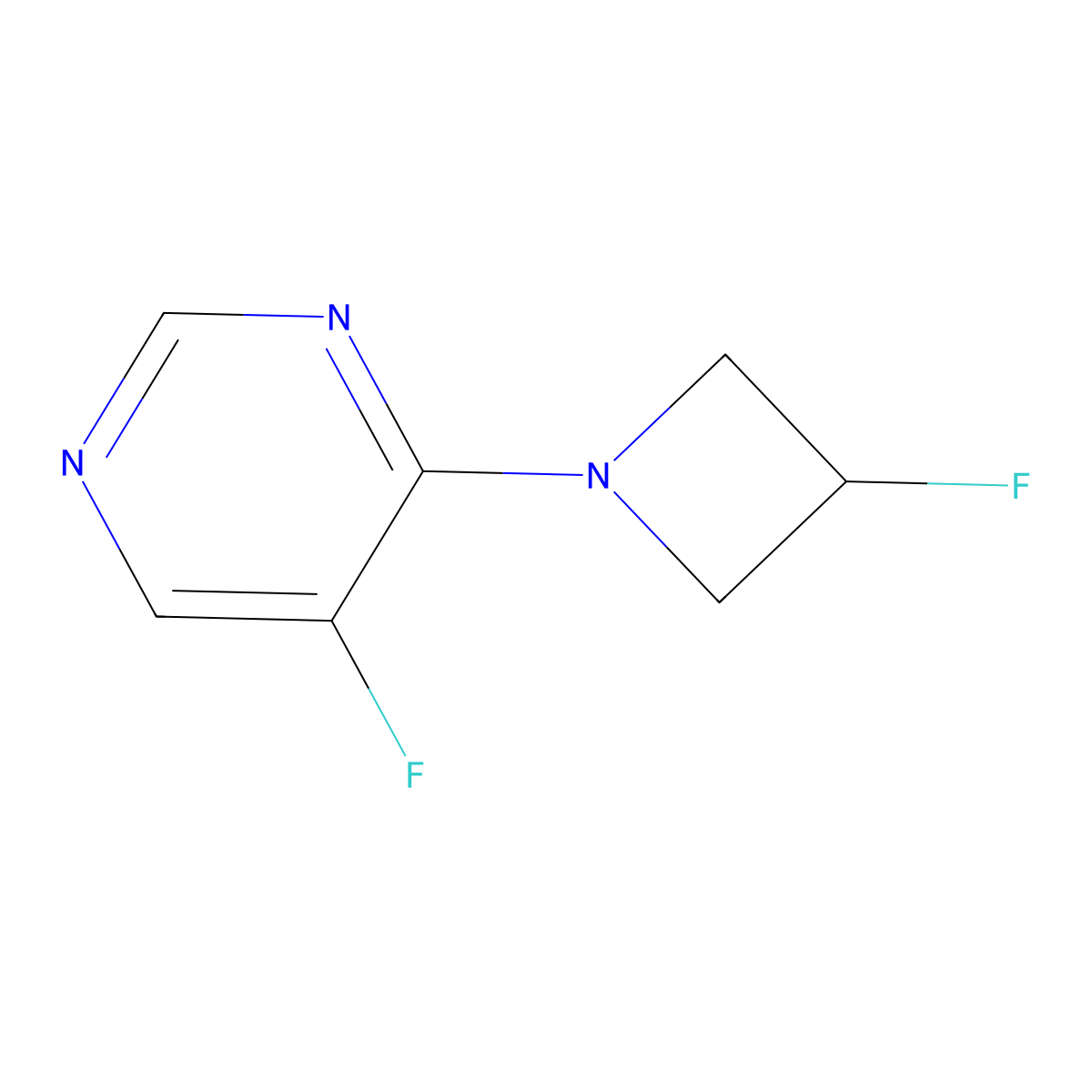 5-Fluoro-4-(3-fluoroazetidin-1-yl)pyrimidine molecular structure, CAS 3054625-83-8