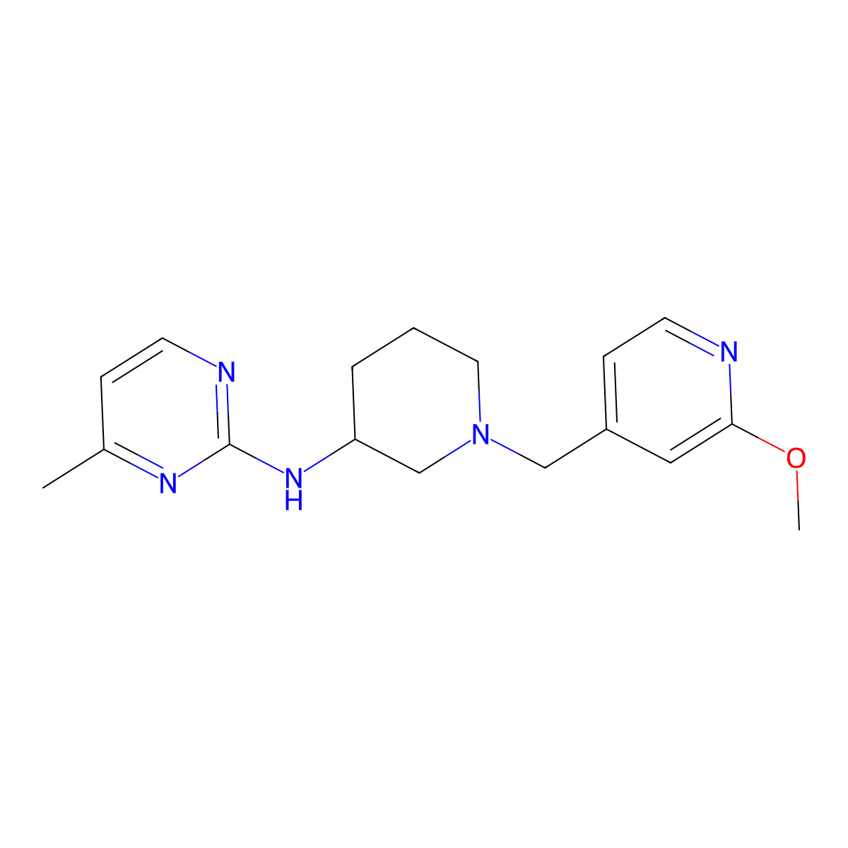 N-{1-[(2-methoxypyridin-4-yl)methyl]piperidin-3-yl}-4-methylpyrimidin-2-amine molecular structure, CAS 3054625-94-1