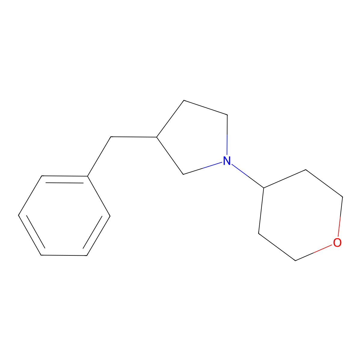 3-Benzyl-1-(oxan-4-yl)pyrrolidine molecular structure, CAS 3054626-05-7