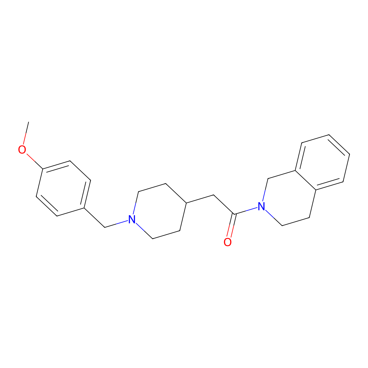 1-(3,4-dihydro-1H-isoquinolin-2-yl)-2-[1-[(4-methoxyphenyl)methyl]piperidin-4-yl]ethanone molecular structure, CAS 3054626-14-8