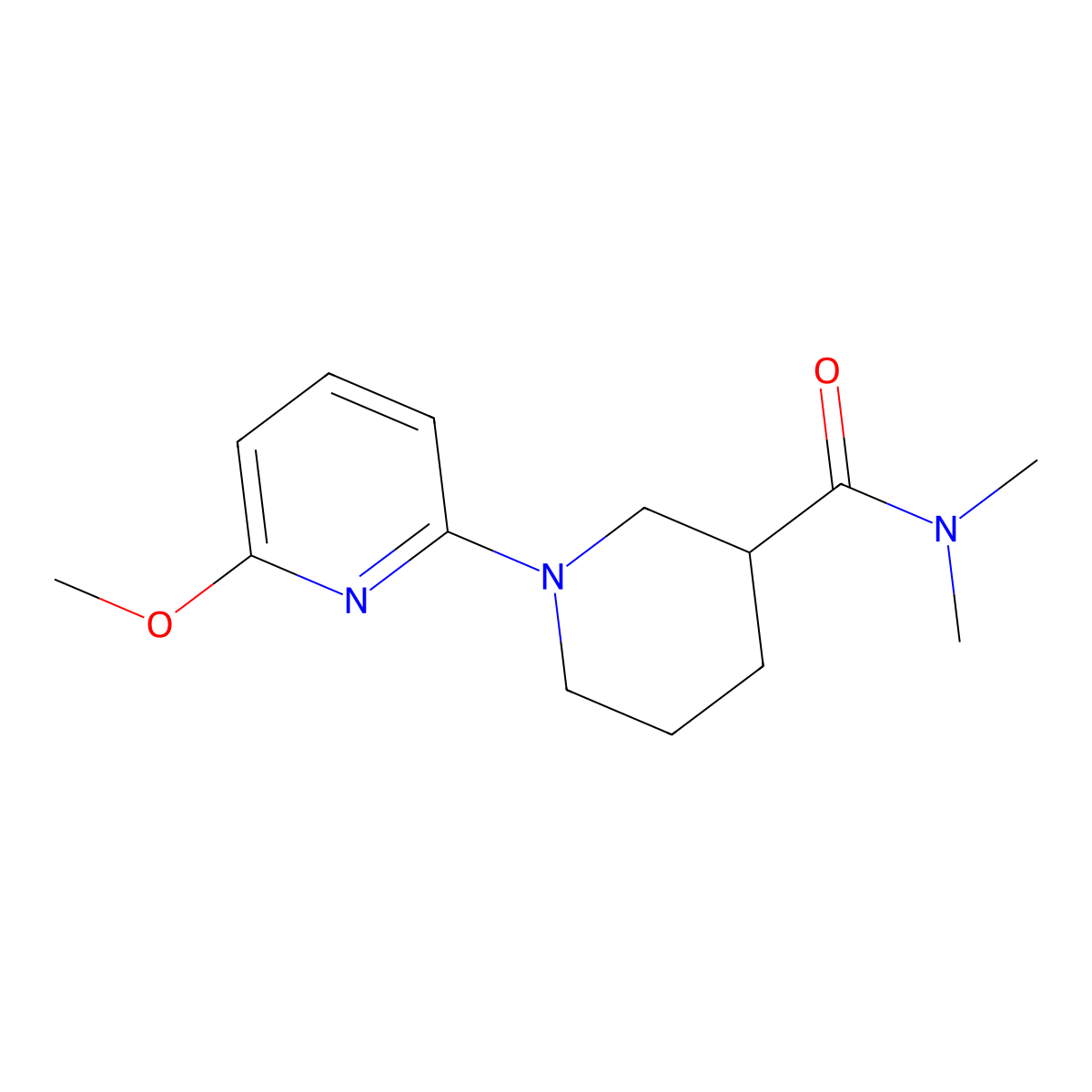 1-(6-methoxypyridin-2-yl)-N,N-dimethylpiperidine-3-carboxamide molecular structure, CAS 3054626-16-0