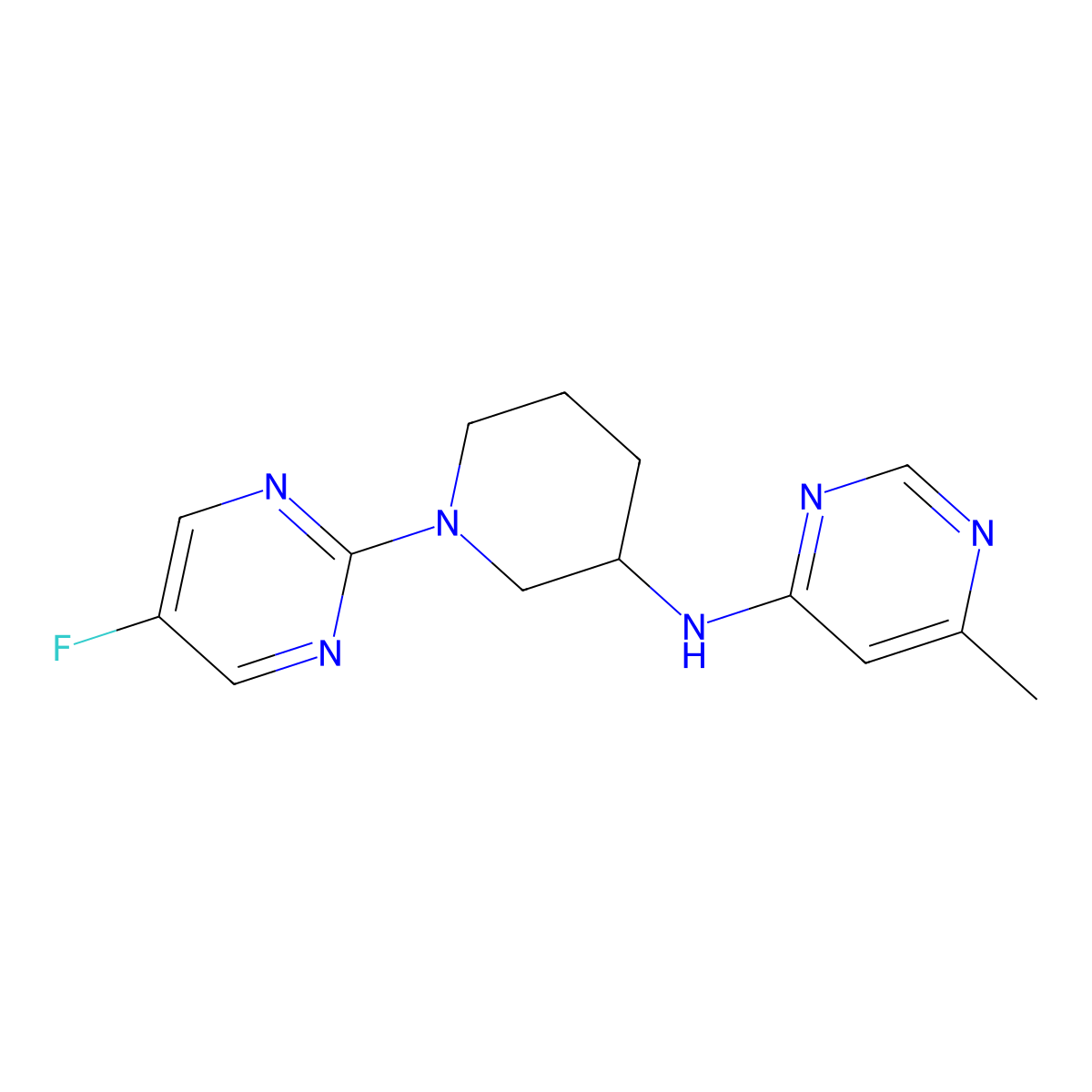 N-[1-(5-fluoropyrimidin-2-yl)piperidin-3-yl]-6-methylpyrimidin-4-amine molecular structure, CAS 3054626-17-1