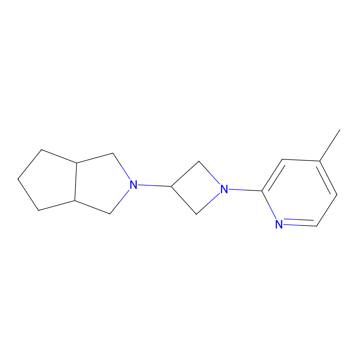 4-Methyl-2-(3-{octahydrocyclopenta[c]pyrrol-2-yl}azetidin-1-yl)pyridine molecular structure, CAS 3054626-18-2