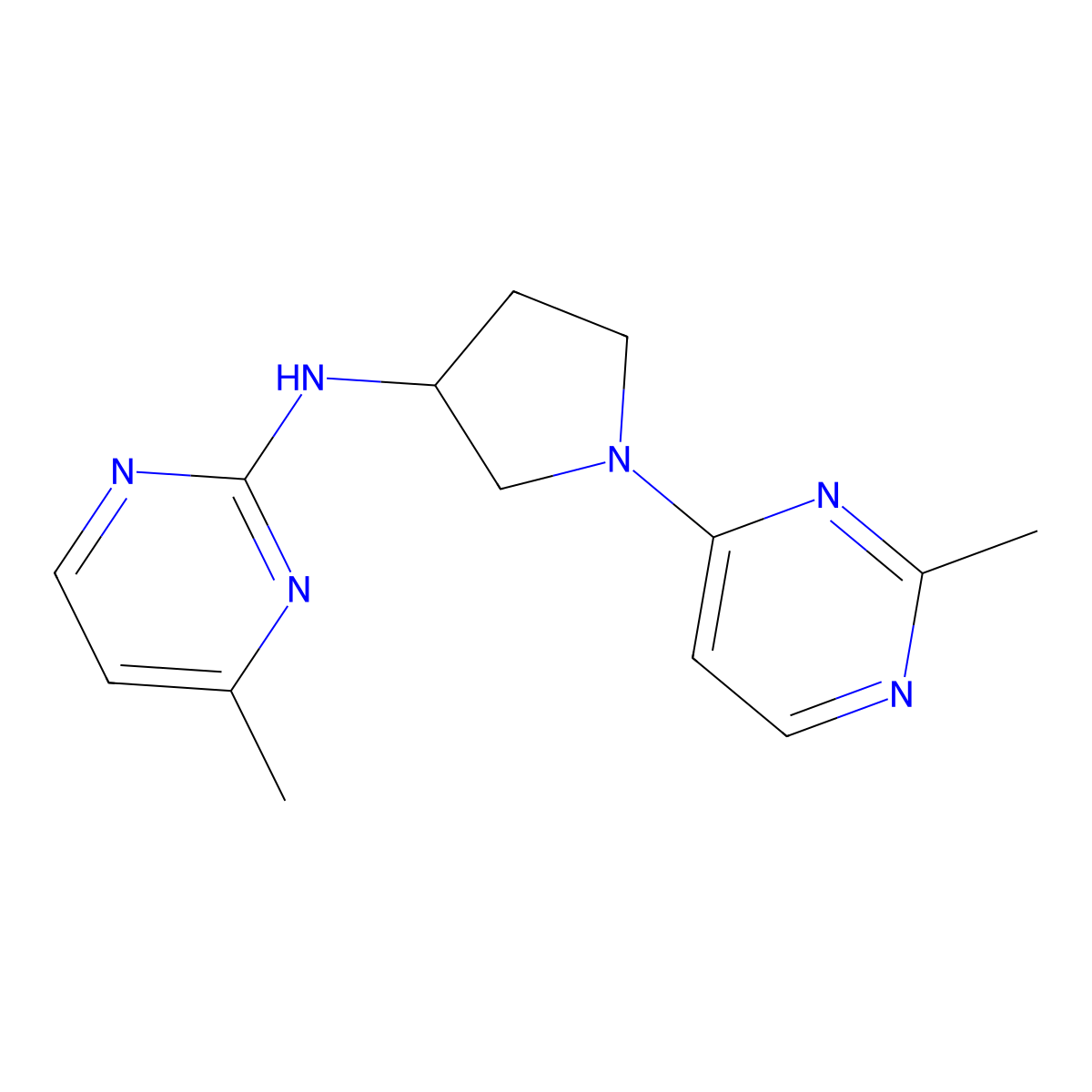 4-methyl-N-[1-(2-methylpyrimidin-4-yl)pyrrolidin-3-yl]pyrimidin-2-amine molecular structure, CAS 3054626-26-2