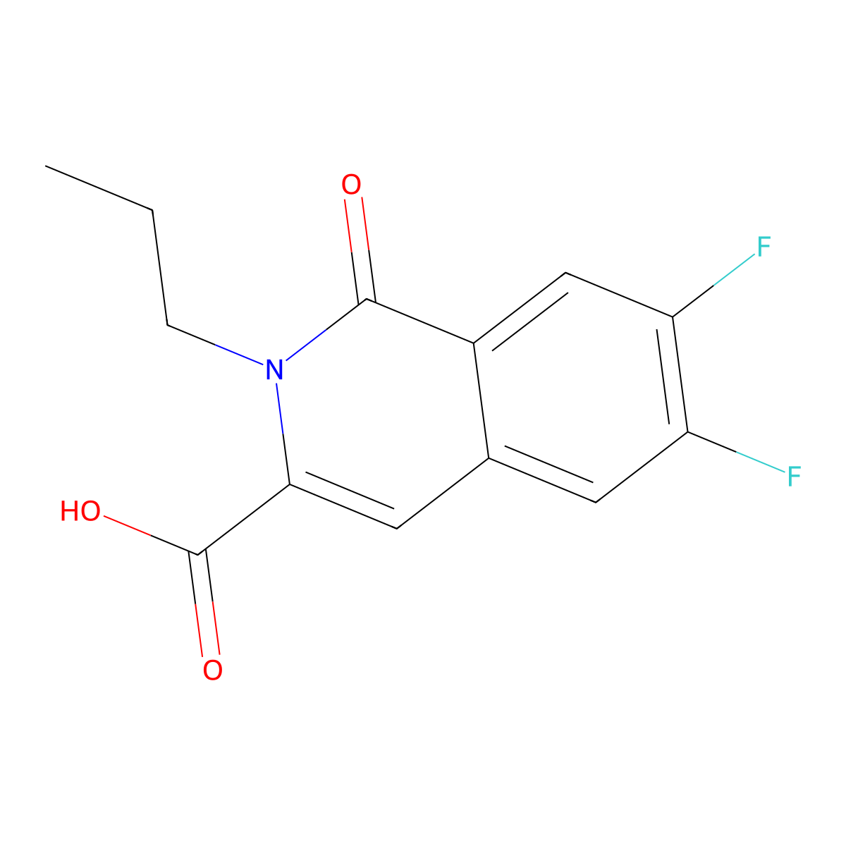 6,7-Difluoro-1-oxo-2-propyl-1,2-dihydroisoquinoline-3-carboxylic acid molecular structure, CAS 3054626-37-5