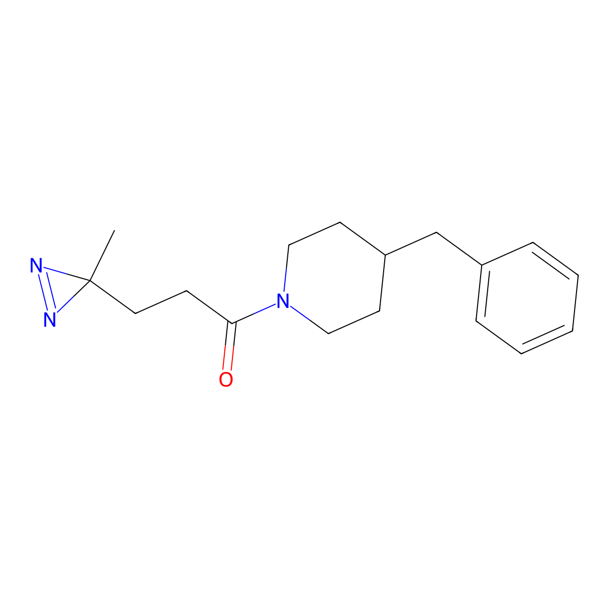 1-(4-benzylpiperidin-1-yl)-3-(3-methyl-3H-diazirin-3-yl)propan-1-one molecular structure, CAS 3054626-47-7