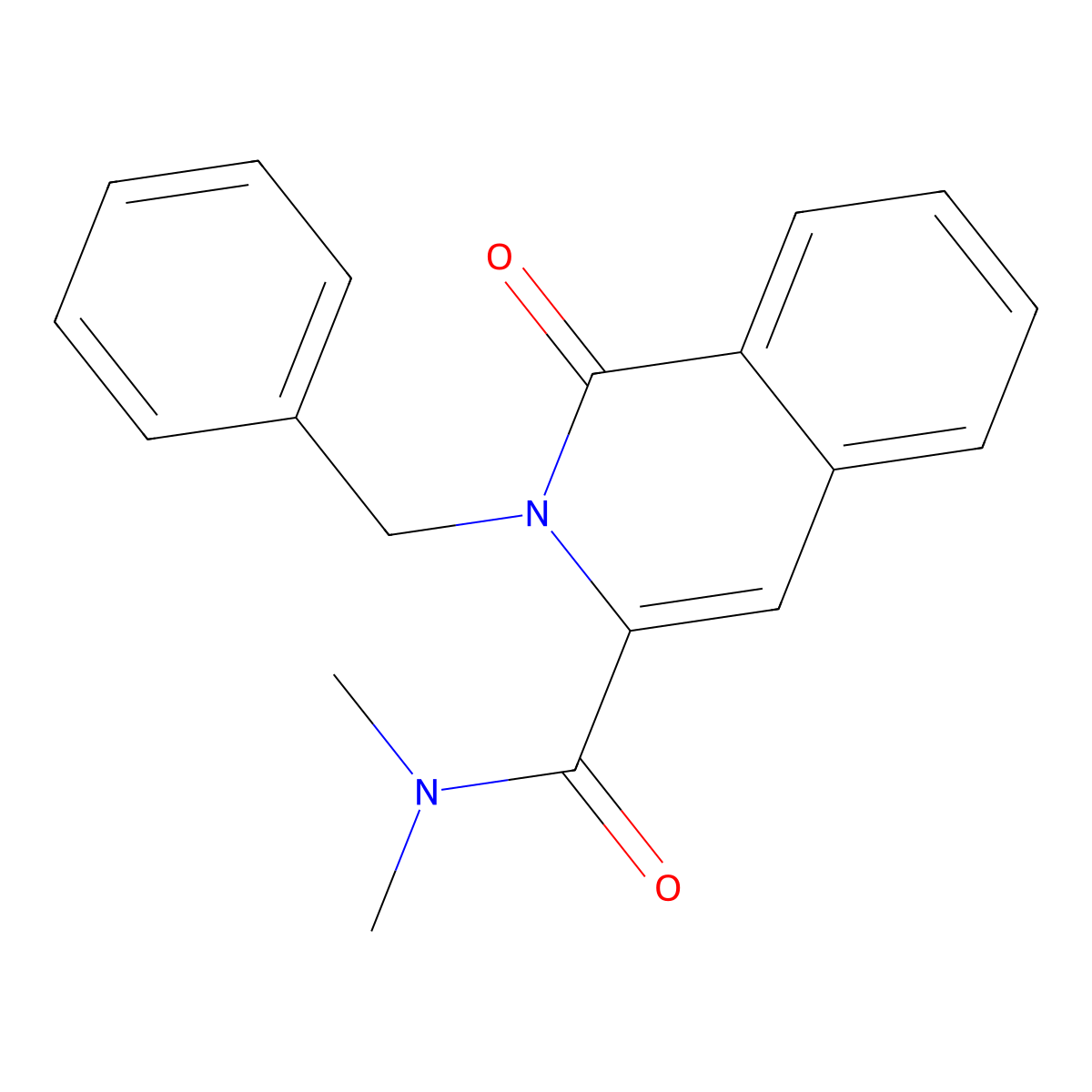 2-benzyl-N,N-dimethyl-1-oxo-1,2-dihydroisoquinoline-3-carboxamide molecular structure, CAS 3054626-72-8