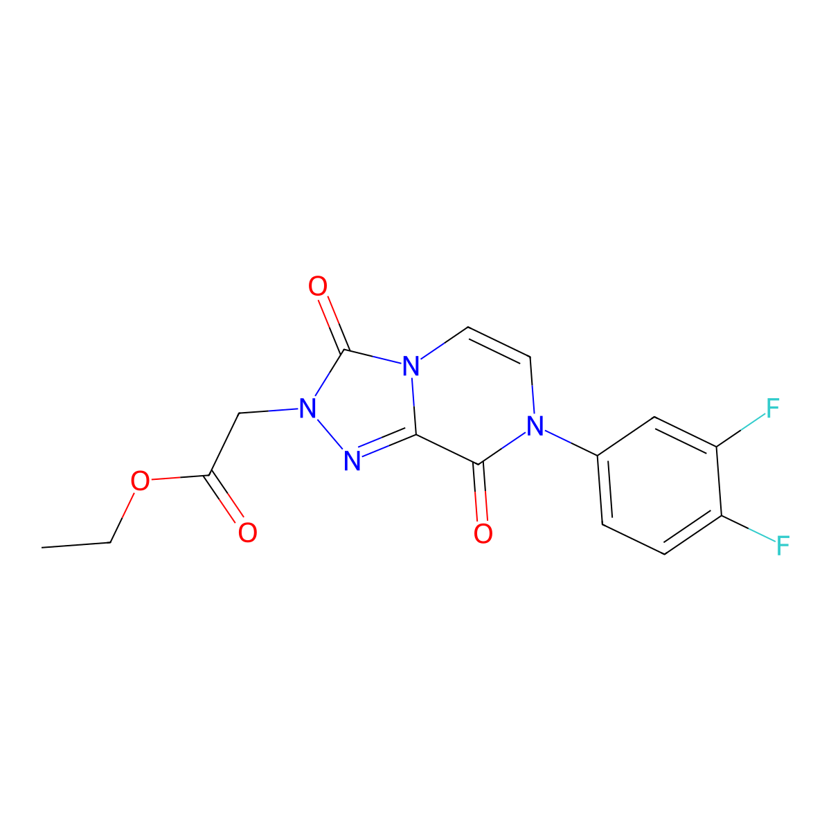 ethyl 2-[7-(3,4-difluorophenyl)-3,8-dioxo-2H,3H,7H,8H-[1,2,4]triazolo[4,3-a]pyrazin-2-yl]acetate molecular structure, CAS 3054626-83-1