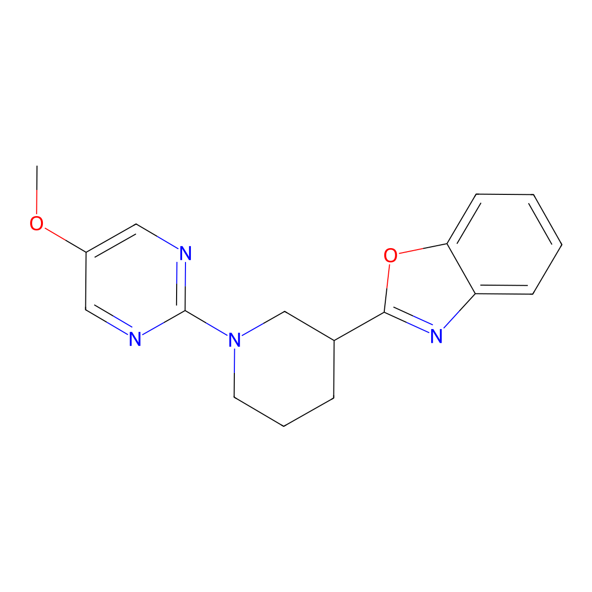 2-[1-(5-Methoxypyrimidin-2-yl)piperidin-3-yl]-1,3-benzoxazole molecular structure, CAS 3054626-93-3